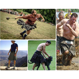 Men's Kilt for Men, Camo Scottish Outdoor Utility Pleated Tactical Kilt, Irish Highland Hybrid Kilts - Product Image 5
