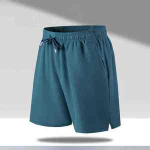Men's <b>White</b> Quick Dry Shorts Elastic Waist Drawstring Casual Solid Color Woven Polyester Mid Length Shorts For Men's - Product Image 4