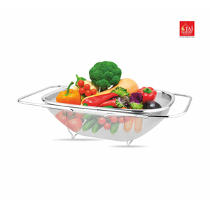 New Arrival SS <b>Sink</b> <b>Basket</b> With Mesh Reinforcement Protector Fruit Vegetable Strainer <b>Basket</b> Oval Mesh Colander - Product Image 1