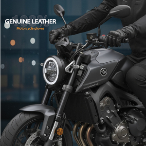 Guantes de Motocicleta de Invierno de Cuero Genuino Personalizados OEM, Guantes de Motociclista con Protección de Nudillos Duros - Product Image 4