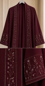 Vente en gros : Abaya longue élégante et modeste pour femme, robe musulmane pleine longueur pour la prière du Ramadan et tenue décontractée - Product Image 5