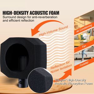 Sfera di Isolamento per Microfono di Alta Qualità, Schermo Acustico in Schiuma Densa, Filtro Pop a Due Strati per un Suono Ottimale - Product Image 2