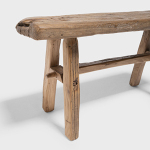 Banc en bois d'orme recyclé de style antique, assise rustique de ferme, inspiré de l'artisanat chinois, meuble d'appoint fait main pour entrée et couloir - Product Image 5