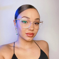 Montures de lunettes pour femmes Optical Blue Light Blocking Gold Alloy Black square Optical
