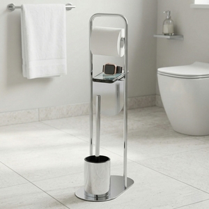 Organizer Factory Home Storage Furniture Bathroom Accessories Adjustable Chrome Metal Toilet Paper Roll Holder <b>Brush</b> Modern - Product Image 1