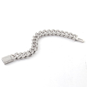 Pulsera de Cadena de Plata 925 con Baño de Rodio para Hombre, Clásica para Uso Diario - Product Image 2