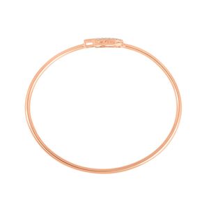 Brazalete de Oro Rosa con Diamantes, Corte Baguette, Minimalista, para Uso Diario, Joyería para Mujer - Product Image 2