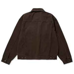 เสื้อแจ็คเก็ตยีนส์สีน้ำตาลฟอกแบบสั่งทำพิเศษ ผ้าฝ้าย 100% เสื้อโค้ทฤดูหนาว สไตล์เรโทร ทรงบ็อกซี่ - Product Image 2