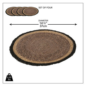 Juego de manteles de mimbre tejidos redondos de 4 piezas Decoración de cocina elegante - Product Image 4
