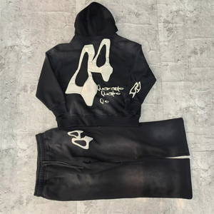 Survêtement à capuche noir <span class=keywords><strong>Quarante</strong></span> & Leite avec fermeture éclair intégrale et poches latérales, streetwear unisexe pour adulte, vêtements d'hiver - Product Image 3