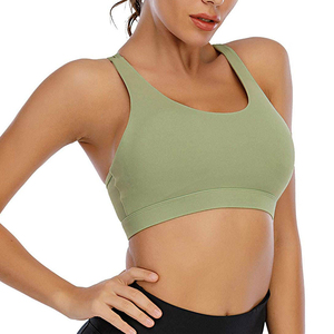 Womens Seamless <b>Racerback</b> Sports <b>Bra</b> Medium Support Solid Color Yoga Fitness Workout Activewear Breathable Stretch Top - Product Image 4