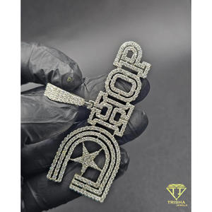"DHOP " <b>Name</b> Pendant Iced Out Lab Grown Diamond Hip Hop <b>Chain</b> Custom Bling Jewelry Gift For Men Women - Product Image 2