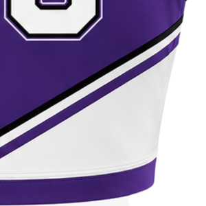 Haut court sans manches pour femme, col en V, violet, blanc, noir, pour cheerleading, performance athlétique, uniforme d'équipe, compétition sportive - Product Image 6