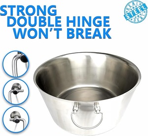 Elegant American Style Stainless Steel <b>Ice</b> <b>Bucket</b> <b>Lid</b> Tongs Insulated <b>Ice</b> Chiller for Party Wine Cocktails Bar Hotel Restaurant - Product Image 5