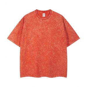 T-shirt d'été décontracté à manches courtes en coton lavé, 100 % coton, tissu infroissable, coupe classique, pour couple, fabrication usine - Product Image 1