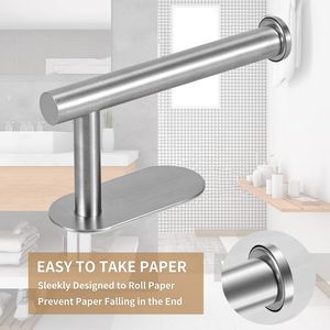 Portarotolo da parete autoadesivo in acciaio inox SUS 304 per bagno - Product Image 3