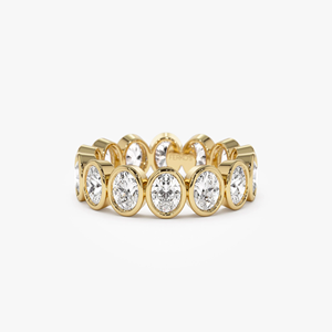 Oval Shaped Wedding <b>Ring</b>, 2.75 ctw 14k Bezel Setting Full Eternity Oval Shape Lab Grown Diamond <b>Ring</b>, <b>Stacking</b> Dainty Anniversar - Product Image 4