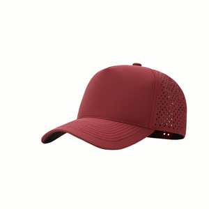 Multicolor Golf Baseball <b>Hat</b> 5 Panel Laser Cut Structured Curved Brim Rubber Patch Men Women Outdoor Custom Snapback Cap - Product Image 3