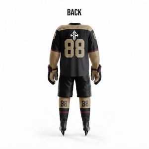 Ice Hockey Uniform Set With Heat Transfer Printing V-Neck Collar Elastic Waist 100% Polyester Material High Quality for Men's - Product Image 3