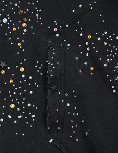 Super Quality Men Rhinestone Hoodies Custom Manufacturers Zip up Print Oversize logo Black Color <b>Hi</b> Visibility Hoodies For Men - Product Image 6