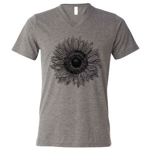 Prix de gros T-shirts décontractés pour femmes à col rond et manches courtes avec poches, coupe classique, 100% coton toile, design orange et noir - Product Image 5