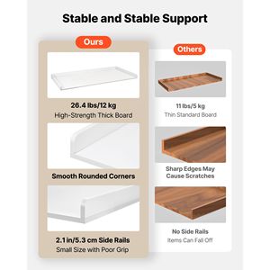 Piano di Lavoro a Muro per Lavatrice e Asciugatrice 54 X 27.5 Pollici, Top in Legno con 2 Ganci, Resistente all'Acqua - Product Image 6