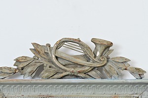 Highest Quality Framed Wood Mirror With <b>Leaf</b> And Lyre Design Shabby Chic <b>Wall</b> <b>Decor</b> - Product Image 6