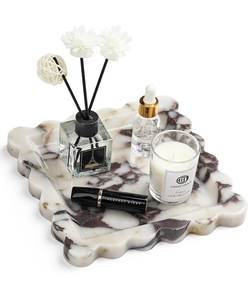 ถาดหินอ่อนหรูหราสำหรับวางของตกแต่งในโรงแรม กล่องใส่เครื่องประดับในห้องนั่งเล่น จานเก็บของตกแต่ง - Product Image 4