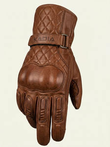 Gants de moto vintage en cuir véritable marron pour hommes, gants de course à doigts entiers, gants de protection pour la conduite de moto avec logo personnalisé - Product Image 2