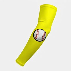 Nouvel Arrivage Manchon de Bras Complet Jaune Uni pour Hommes en Polyester Protection Solaire Sports de Plein Air Cyclisme Course à Pied Fitness OEM - Product Image 2