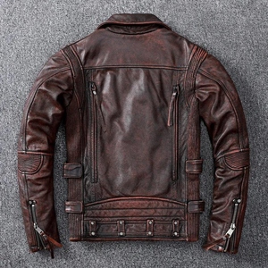 Brando Design Men's Genuine Leather <b>Jacket</b> Windproof Breathable Eco-Friendly Lightweight Winter - Product Image 5
