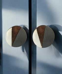 Pomo de Gabinete Moderno Hecho a Mano de Resina Gris Geométrica Ecológica, Tirador de Cajón Único - Product Image 4