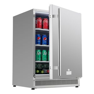 Nevera para Bebidas con Compresor de 24 Pulgadas para Interiores/Exteriores, Capacidad para 175 Latas, Enfriador de Cerveza Integrado, Independiente o Bajo Mostrador, 24 Pulgadas - Product Image 1