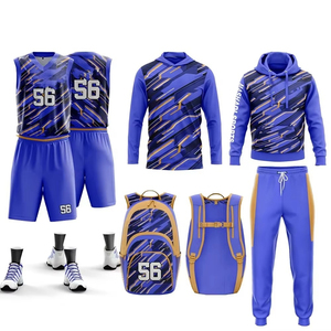 Custom Boys Basketball Uniform Package Deal High Quality Breathable Mesh V-neck Sleeveless Summer Basketball Uniform - Product Image 5