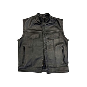 Gilet en cuir pour hommes de qualité supérieure personnalisé pour hommes gilet de motards de style coupé vente en gros - Product Image 1