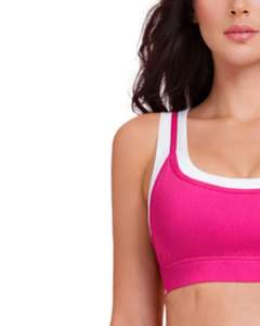 Conjunto Deportivo Personalizado para Mujer, Top Deportivo Rosa y Blanco con Contraste y Pantalones Acampanados, Cintura Alta, Elástico, para Yoga, Fitness, Gimnasio, Venta al Por Mayor OEM - Product Image 4
