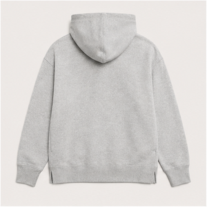 Sweat-shirt à capuche gris chiné pour homme, 100% coton molletonné, coupe ample, manches classiques, couleur unie, style décontracté, vêtement d'automne - Product Image 4