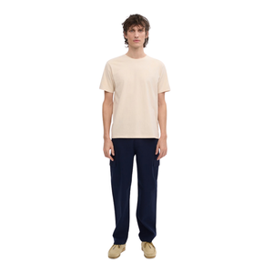 T-shirt uni à col rond et manches courtes pour homme, coupe classique, jersey naturel, épaules droites, personnalisable, OEM, vente en gros, exportation de vêtements - Product Image 1