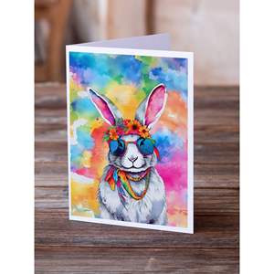 A7แปลกๆขนาด5x7ใหม่การ์ดเปล่ารูปกระต่ายฮิปปี้สัตว์แพ็ค8ใบพร้อมการ์ดอวยพร - Product Image 2
