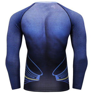 Freandy Sports MMA Rashguard à manches longues pour homme, imprimé par sublimation motif toile d'araignée, séchage rapide, compression, BJJ - Product Image 6