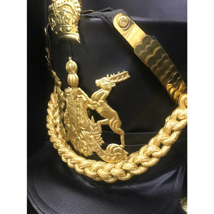 Chapeaux Shako Napoléoniens Français avec Plume en Cuir de Vachette Imperméable pour Reconstitutions Historiques, Décoratifs pour Bandes de Marche et Usage Quotidien Décontracté - Product Image 6
