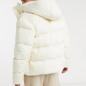 Men's for Quilted Puffer <b>Jacket</b> Hooded Stand Collar Zipper Closure Windproof Winter Casual Regular Fit Polyester <b>Fleece</b> <b>Lining</b> - Product Image 3