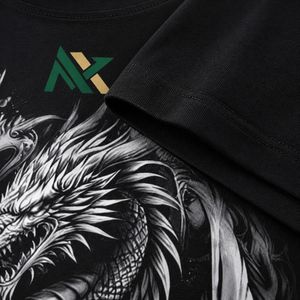 เสื้อยืดโอเวอร์ไซส์ลายมังกรญี่ปุ่นสำหรับผู้ชาย เสื้อยืดลำลองสไตล์ฮิปฮอปสตรีทแวร์สำหรับฤดูร้อน เสื้อผ้ากราฟิกผ้าฝ้ายระบายอากาศได้ดี - Product Image 5