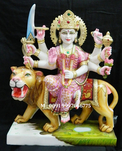 หินอ่อนสีขาวบริสุทธิ์ Durga เทพธิดา Murti - Product Image 3