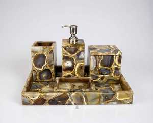 Stylish Resin Modern Bathroom Set Handcrafted with Durability Easy to Clean Vibrant Decor for Your Home Unique and Portable - Product Image 2