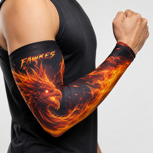 Manchon de cyclisme Fawkes imprimé flamme dragon unisexe, écologique, respirant, protection anti-UV, équipement de sport extérieur, prix de gros - Product Image 1