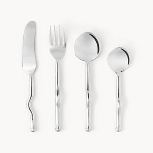 Juego de Cubiertos Modernos Ecológicos y Duraderos de Acero Inoxidable con Mango de Cerámica, Aptos para Lavavajillas, Ideales para Bodas y Eventos - Product Image 3