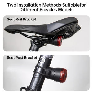 Feu Arrière Intelligent à Capteur <span class=keywords><strong>de</strong></span> Frein pour Vélo, Lampe Étanche Rechargeable Type-C, Avertissement <span class=keywords><strong>de</strong></span> Sécurité pour VTT - Product Image 6