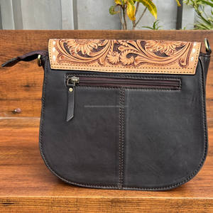 Bolso bandolera de cuero con solapa, diseño moderno y personalizado, bolso de hombro acolchado de cuero genuino con entramado de diamantes para mujer - Product Image 5