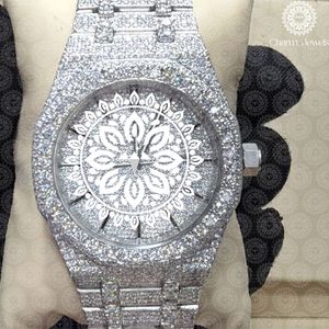 Montre de luxe pour femme Charm Jewels en acier inoxydable, 38 mm, cadran rond, quartz analogique, verre saphir, bracelet lumineux tendance - Product Image 2